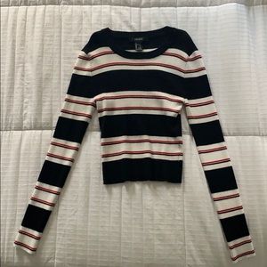 Stripped Forever 21 Cropped Sweater